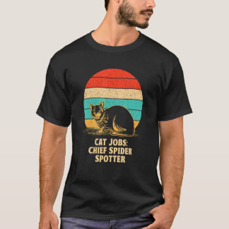 Chief Spider Spotter Cat Humor Kitten Cat Mom T-Shirt