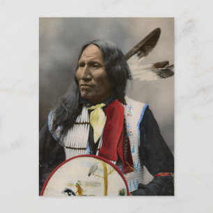 Chief Strikes With Nose, Oglala Sioux  1899 Postcard