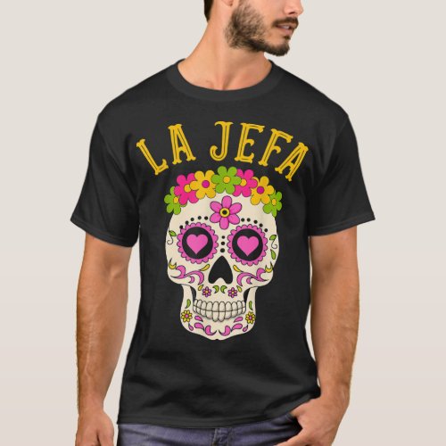 Chief Sugar Skull Day Of The Dead Costume Wom T_Shirt