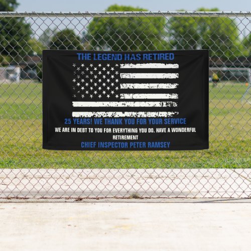 Chief Thin Blue Line Flag Retirement Party Banner