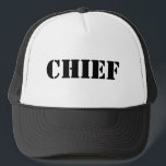 Chief Trucker Hat<br><div class="desc">Now you can tell everyone exactly who you are without them having to ask you.</div>