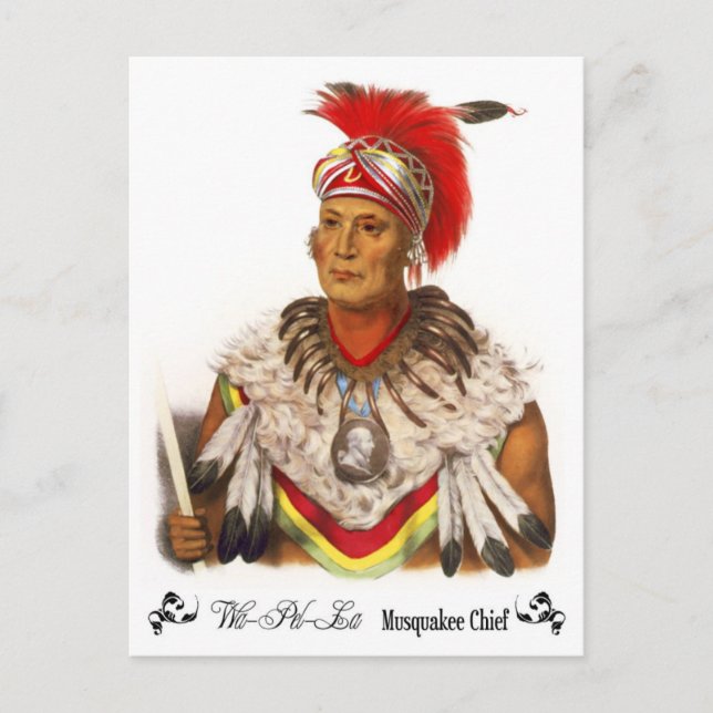 Chief Wapello, Musquakee Chief Postcard (Front)