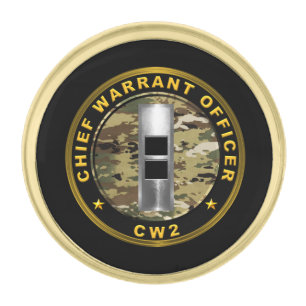 CHIEF WARRANT OFFICE CW2 GOLD FINISH LAPEL PIN