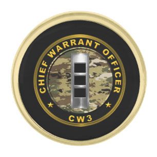 CHIEF WARRANT OFFICER 3 CW3 GOLD FINISH LAPEL PIN