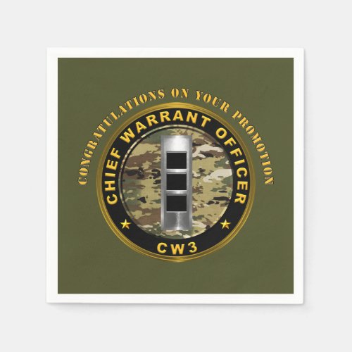 Chief Warrant Officer 3 CW3  Promotion   Napkins
