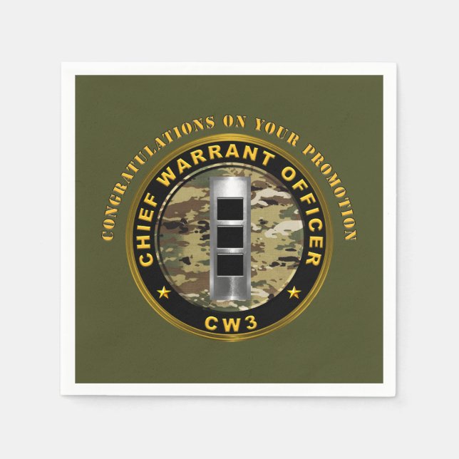 Chief Warrant Officer 3 (CW3)  Promotion   Napkins (Front)