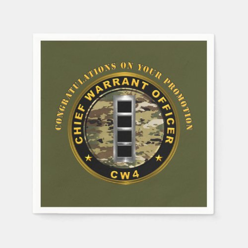 Chief Warrant Officer 4 CW4  Promotion   Napkins