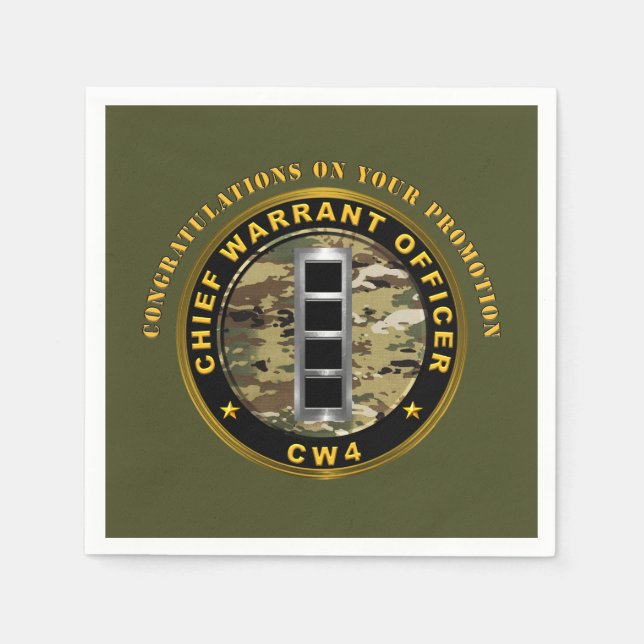 Chief Warrant Officer 4 (CW4)  Promotion   Napkins (Front)