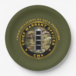 Chief Warrant Officer 4 (CW4) Promotion Paper Plates