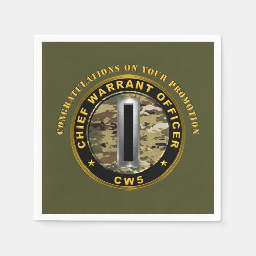 Chief Warrant Officer 5 CW5  Promotion   Napkins