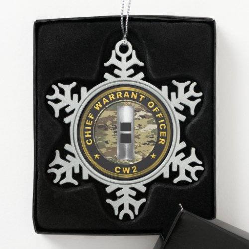Chief Warrant Officer CW2 Snowflake Pewter Christmas Ornament