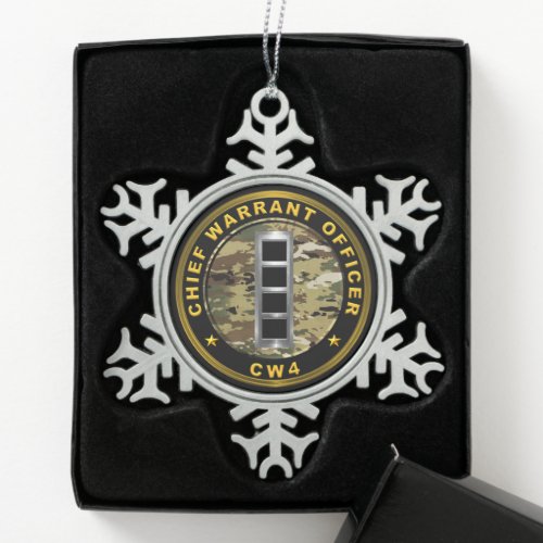 Chief Warrant Officer Four_CW4  Snowflake Pewter Christmas Ornament