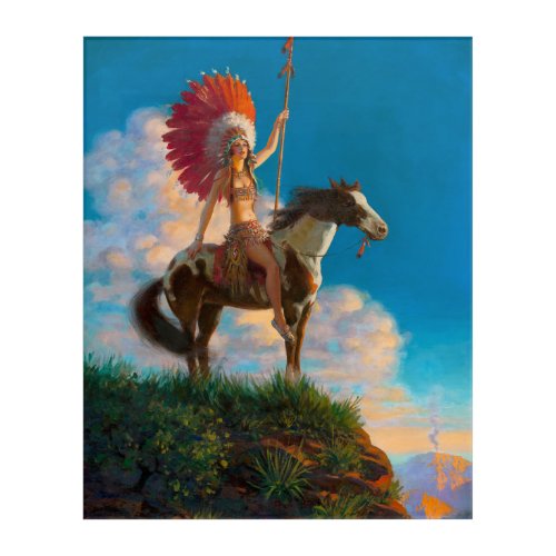 Chieftess Female Native American Indian Chief Acrylic Print