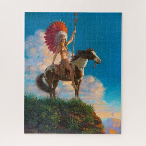 Chieftess Female Native American Indian Chief Jigsaw Puzzle