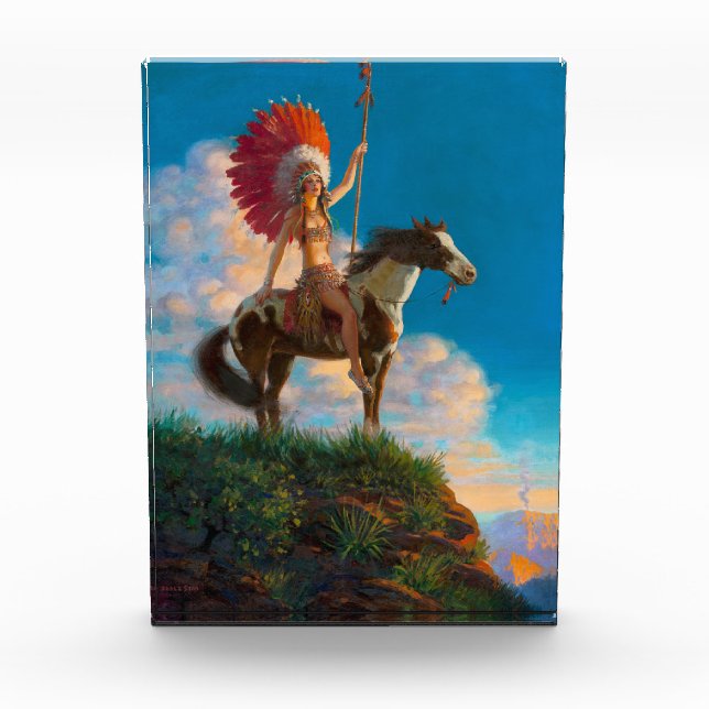 Chieftess Female Native American Indian Chief Photo Block (Front)