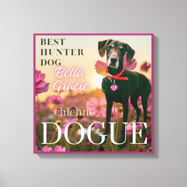 chienne dogue magazine cover for dogs ( female ) canvas print (Front)