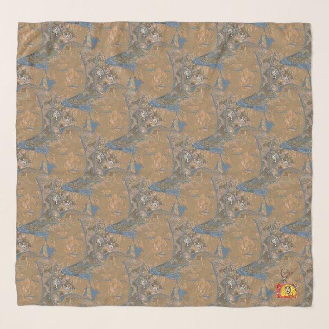 Chiffon Caraff Bronze Scarf (Front)