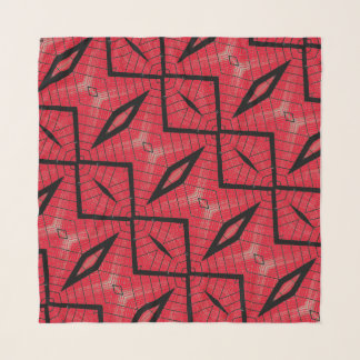 Chiffon Scarf - 067 - Red Shapes