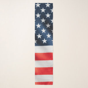 Chiffon Scarf American Flag Stars Stripes USA
