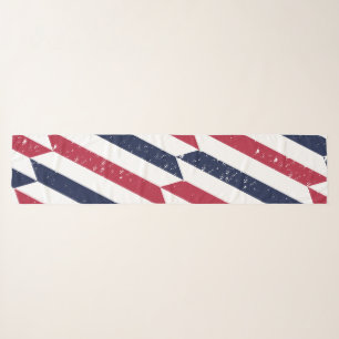 Chiffon Scarf Red White Blue Diagonal Stripe