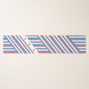 Chiffon Scarf Red White Blue Stars Stripes