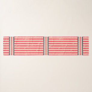 Chiffon Scarf Vintage American Flag Stripe USA