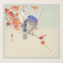 Chiffon scarf with Japanese classical art