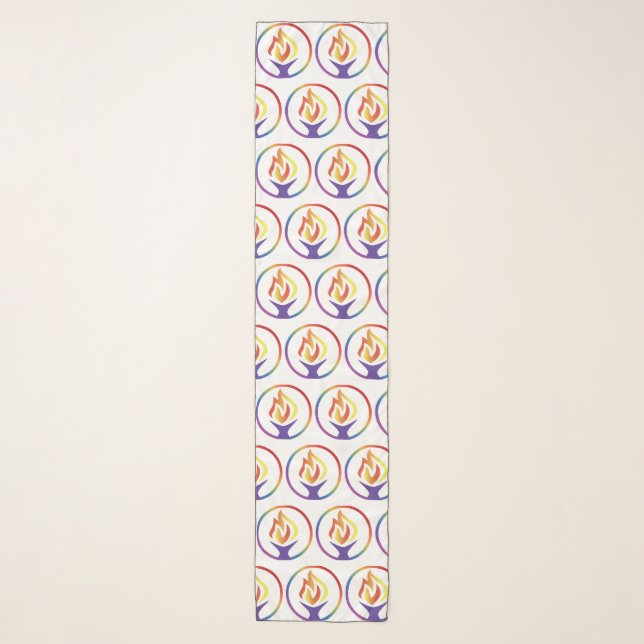 Chiffon Scarf with tiled UUCF logo (Front)