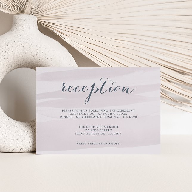 Chiffon Watercolor Reception Card | Gray Lilac (Creator Uploaded)