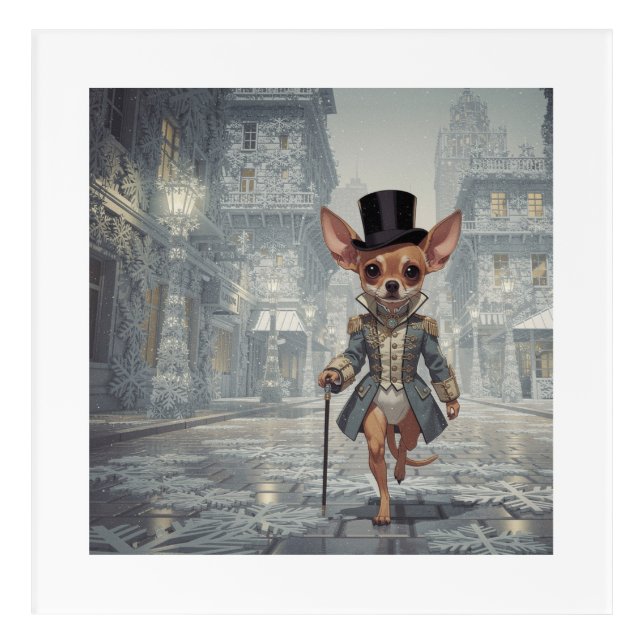 Chihuahua About Town In Paris Acrylic Print (Front)