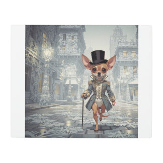 Chihuahua About Town In Paris Metal Print