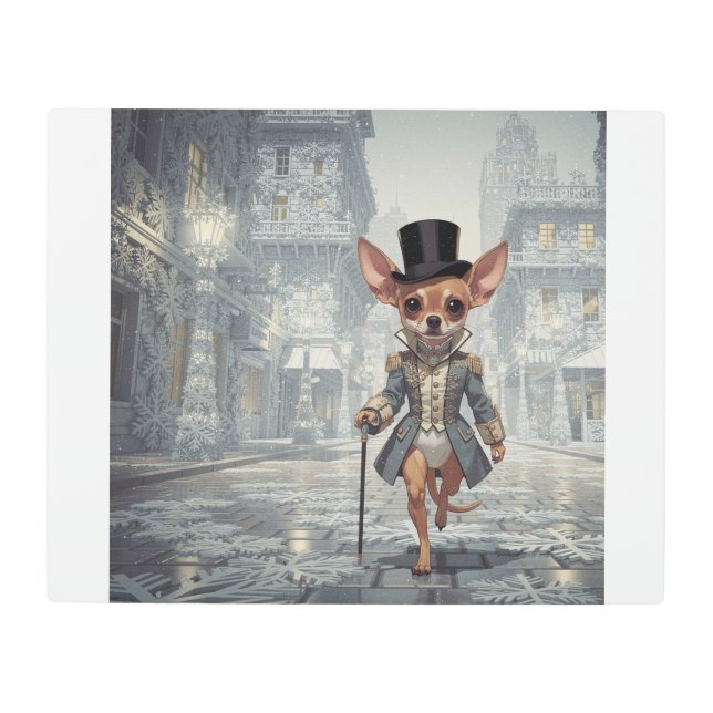 Chihuahua About Town In Paris Metal Print (Front)