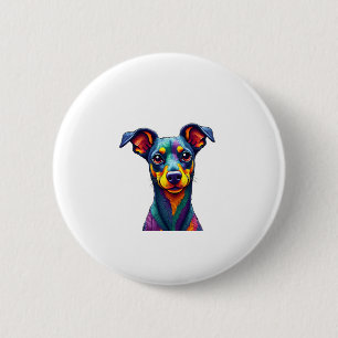 Chihuahua Abstract Painting Colour Cute Dog (1) Button