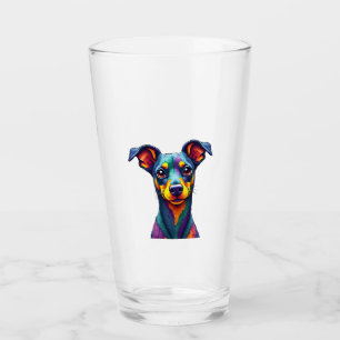Chihuahua Abstract Painting Colour Cute Dog (1) Glass