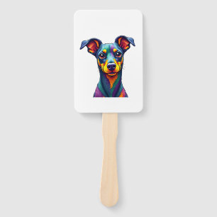 Chihuahua Abstract Painting Colour Cute Dog (1) Hand Fan