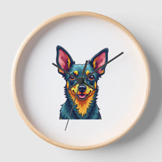 Chihuahua  Abstract Painting  Colour  Cute Dog (2) Clock