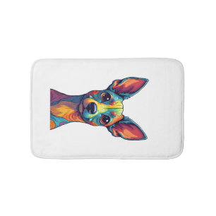 Chihuahua Abstract Painting Colour Cute Dog (5) Bath Mat