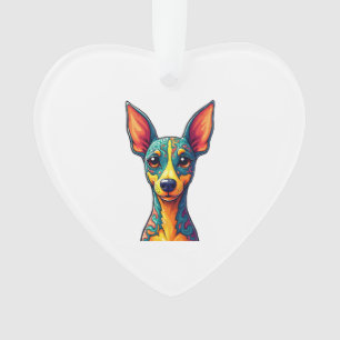 Chihuahua Abstract Painting Colour Cute Dog (6) Ornament