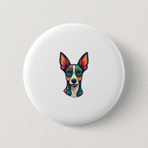 Chihuahua Abstract Painting Colour Cute Dog (7) Button