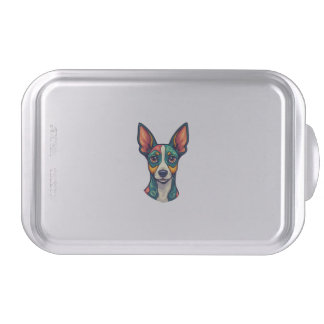 Chihuahua  Abstract Painting  Colour  Cute Dog (7) Cake Pan