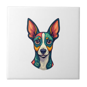 Chihuahua  Abstract Painting  Colour  Cute Dog (7) Ceramic Tile