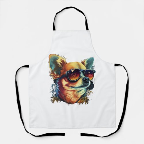 Chihuahua  Abstract Painting  Colour  Cute Dog     Apron