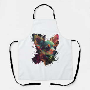 Chihuahua  Abstract Painting  Colour  Cute Dog Apron