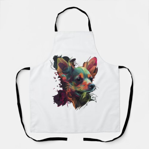 Chihuahua  Abstract Painting  Colour  Cute Dog Apron