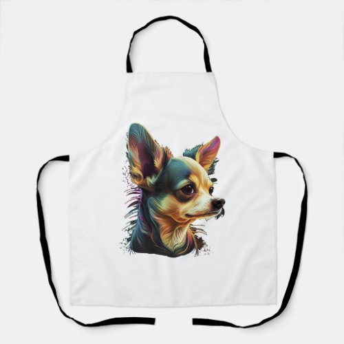Chihuahua  Abstract Painting  Colour  Cute Dog     Apron