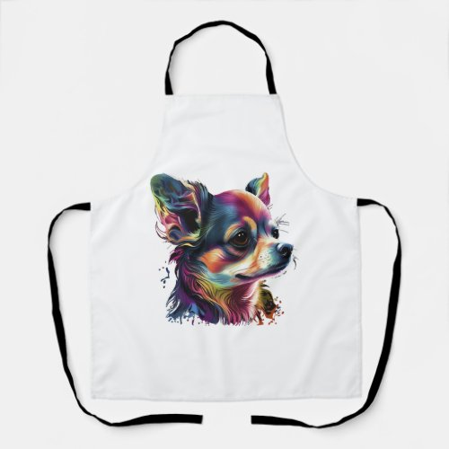 Chihuahua  Abstract Painting  Colour  Cute Dog     Apron