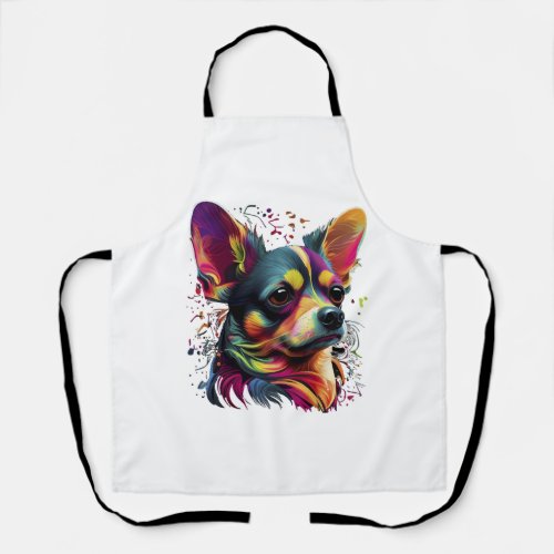 Chihuahua  Abstract Painting  Colour  Cute Dog     Apron