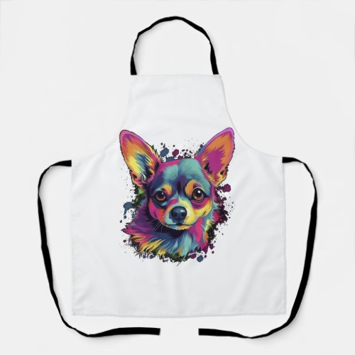 Chihuahua  Abstract Painting  Colour  Cute Dog     Apron