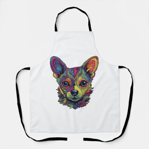 Chihuahua  Abstract Painting  Colour  Cute Dog     Apron