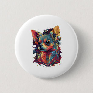 Chihuahua  Abstract Painting  Colour  Cute Dog    Button
